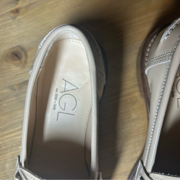 AGL Attilio Giusti Leombruni Lola Strass Mixed Crystal Loafers Nude Size 36.5 - Picture 6 of 10